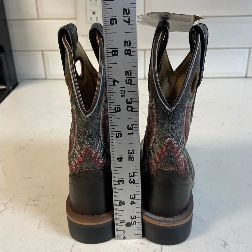 Smokey Mountain Boots Black & Brown Distressed Western Cowboy Boots Size 9.5 New